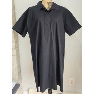 Eileen Fisher Shirt Dress, Organic Cotton, Poplin, Black, Sz M, New